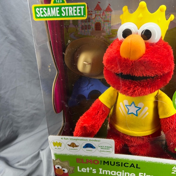 Sesame Street Elmo the Musical “Let’s Imagine Elmo” Stuffed Animal Doll in Box - Picture 2 of 6